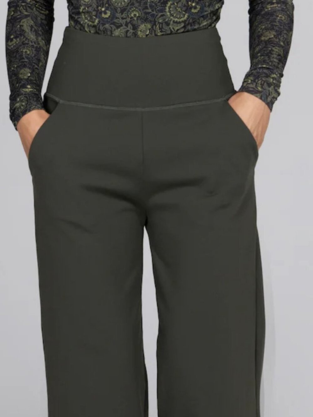KiraGrace High Waist Wide Leg Pants in Loden Green